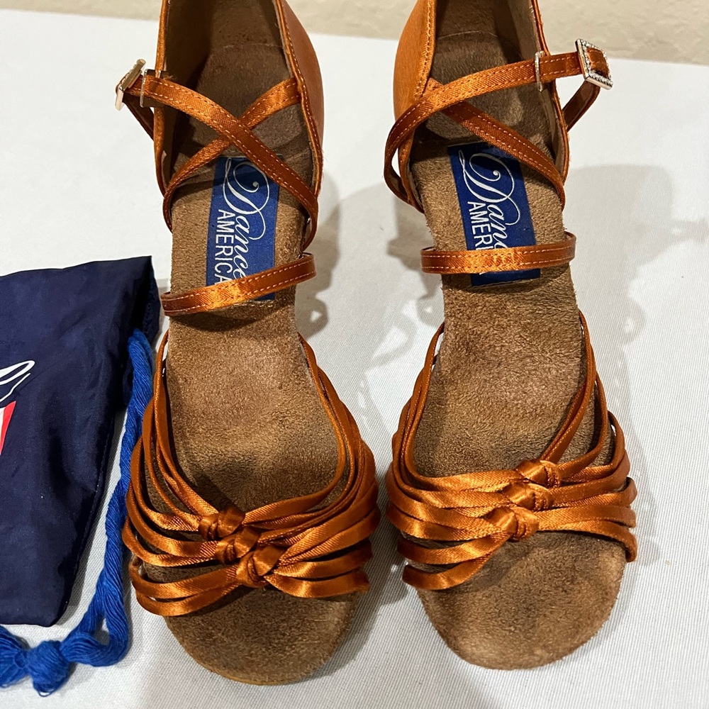Women’s Dance America Latin Ballroom shoes Cheyenne Triple Knot Vamp and straps